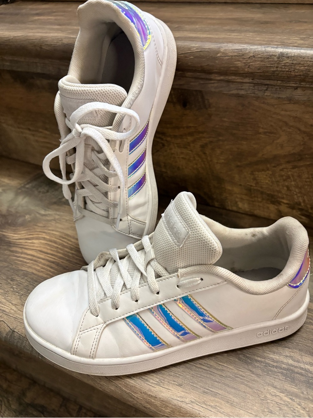 adidas  Sneakers with Iridescent Blue-Purple Stripes